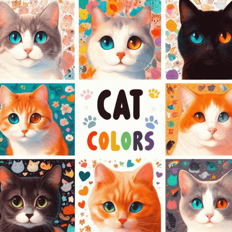 A collage of different cat colors